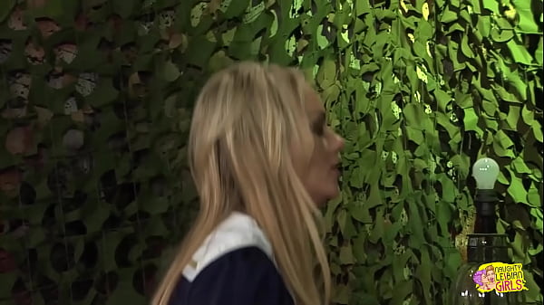 Image The thick blonde and brunette lesbos forget about the war when sharing a huge dildo