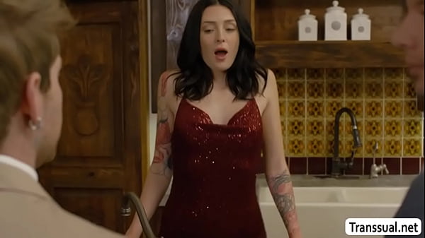 Image Sneeaky TS fucks her friend while hiding in kitchen