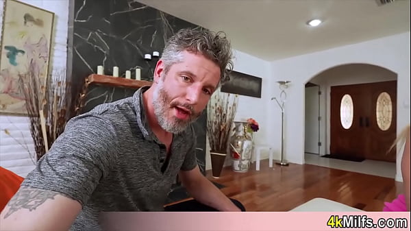 Image Blonde stepmom gives a special lesson about morning wood The stepson is more than happy about it