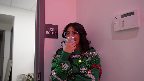 Image My slutty coworker sucked my cock at the office Christmas party - Cami Strella