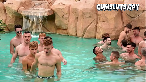 Image Pool party turns into crazy gay fuck fest! Twink Flynn Felix takes all men, and he is filled up inside and covered with a sticky mess outside and still begging for more!