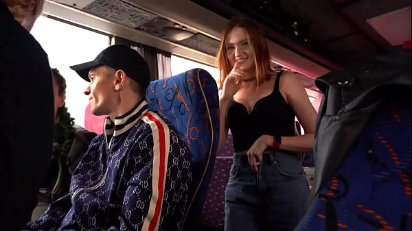 Image CRAZY public fuck in the BUS on the road