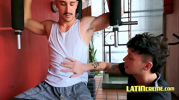 Image Stud With A Moustache Fucks A Hot Twink In The Gym