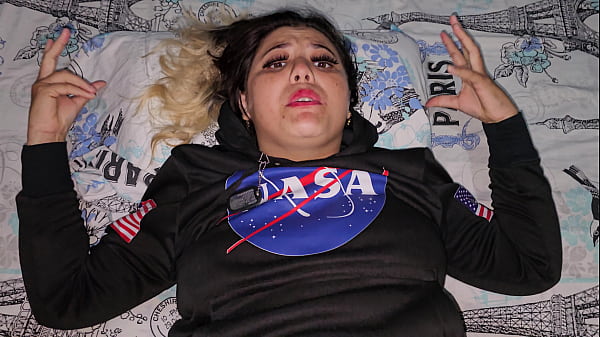 Image BLONDE FUCKS IN A BLACK NASA LOGO SWEATER.