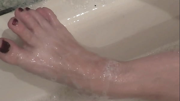 Image Milf. Soapy foam on tits, pussy, ass, legs. Sexy blonde Milf takes bathroom. Handjob. Solo MILF. Shower