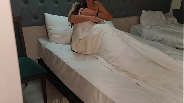 Image Hot curvy milf caught masturbating by her hotel roommate