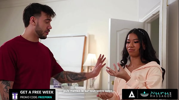 Image NURU MASSAGE - Cute Ebony Ameena Green Gives Her First NURU And It's VERY Naughty FRENCH SUBTITLES