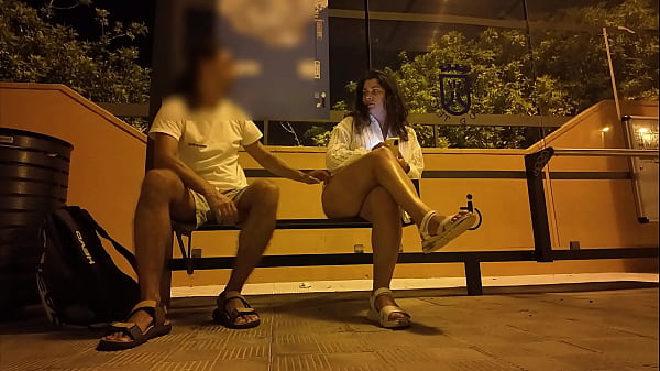 Image Stranger Seduced a Milf at a Bus Stop. Fucking on the street with someone else's wife