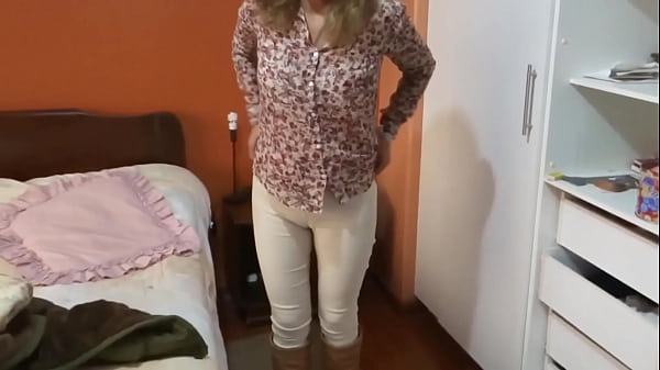 Image Stepmom comes home from work excited and starts touching herself, asking me to fuck her