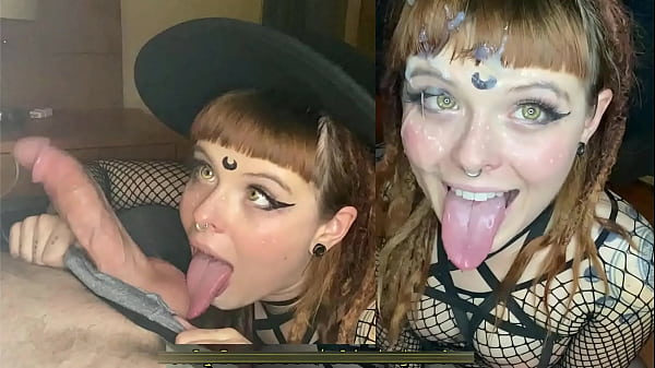 Image Goth Girls Sloppy Blowjob and a Big Cumshot Reward