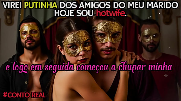 Image VIREI PUTINHA DOS AMIGOS DO MEU MARIDO - Contos reais - Imagens e voz gerados sinteticamente.