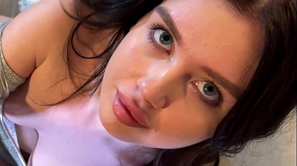 Image Super Hot Amazingly Beautiful Hot Brunette Babe gets a Dick to play and make it cum for Christmas and New Year as Present after try on haul