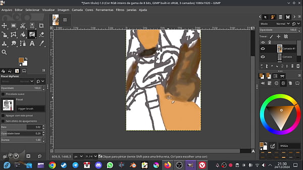 Image Draw Well Endowed Mom in Gimp for Blow Job