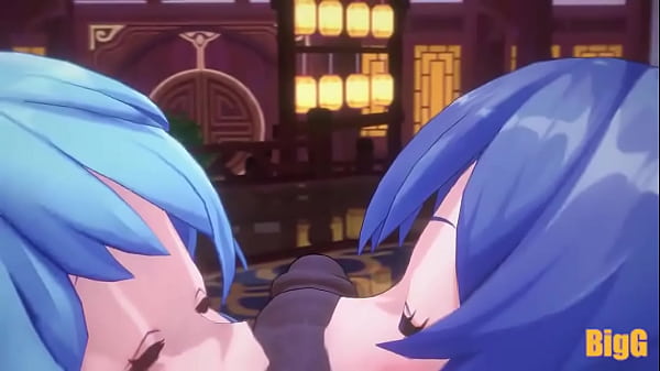 Image Ganyu y Kequing follan en trio /animacion de genshin impact/
