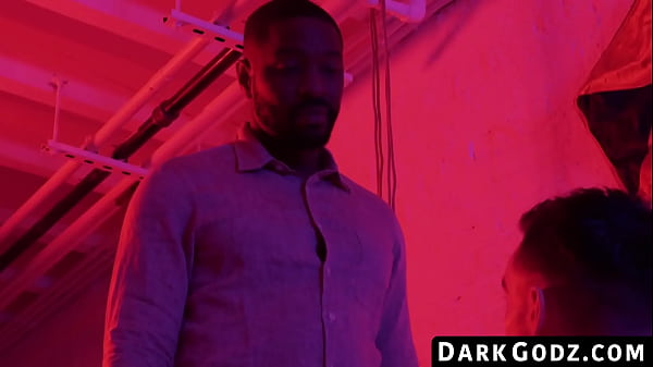 Image DarkGodz.com - Ebony male's domination of a petite gay in a raw, interracial pounding