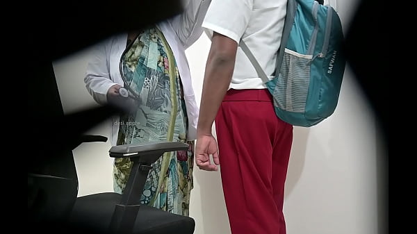 Image Lady Doctor is checking a school student dick