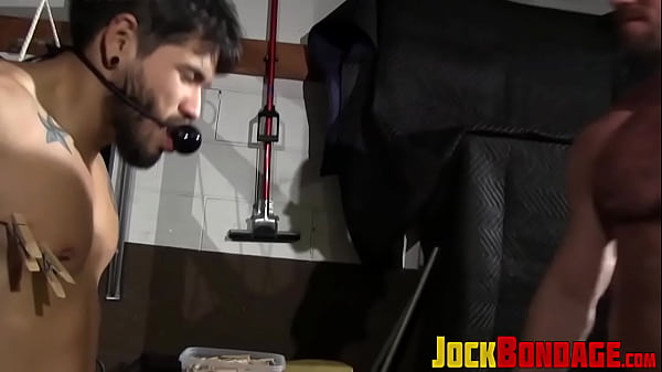 Image Draven Torres tried his best to get off from being tied while the pegs pinched his nuts