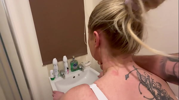 Image The neighbor was her driver today and she called him over and fucked her good in the bathroom, finish on her ass