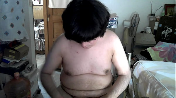Image Naked chubby otaku masturbates until cum