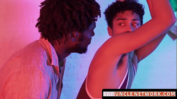 Image SayUncleNetwork.com - Ebony stud binds cute homo for a raw ass banging session