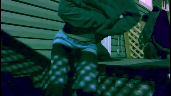 Image Time Lapse Stop Frame stretch against steps at Night with Lattice Shadow Ass and Legs Effect