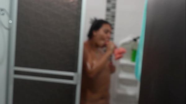 Image Alina Gets Horny in the Shower, I Masturbate Watching Her Enjoy Her Pussy. Part 1