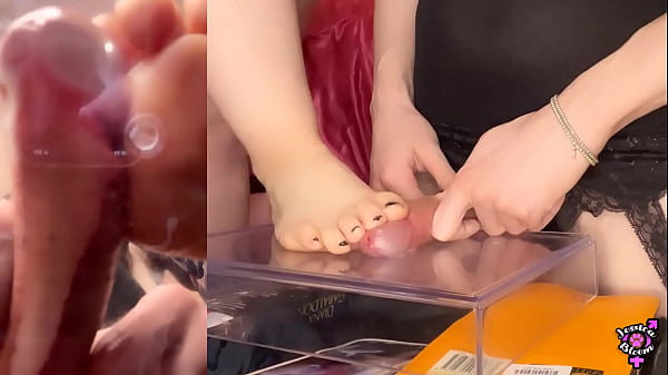 Image Foot Worship & Trampling Cumshot Sissy Licks Cum of Mistress's Feet