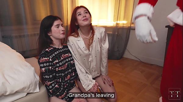 Image Santa fulfilled the wish of two horny girls with his huge cock