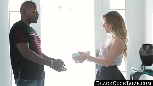 Image BlackCockLove.com - Horny Harley Jade stroking and licking his huge black dick hard