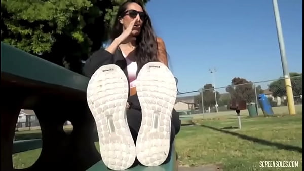 Image Mexican Beauty From Screensoles, Jessica Showing Off Her Size 11 Sweaty, Meaty Soles In The Sun