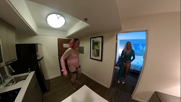 Image Sexy Trans Woman Sucking Crossdresser Cock in Kitchen VR