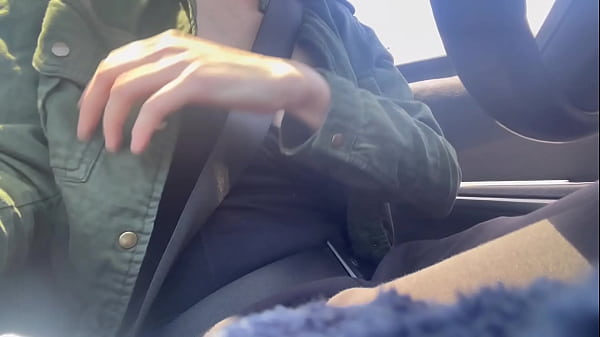 Image European Stepmom Artemisia Love Hot solo Car Ride Flashing her Big Tits for the camera Slow mo