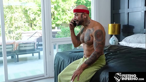 Image Lube Gets Delivered & Hunk Shoves His Massive FIST In Tight Asshole - FistingInferno