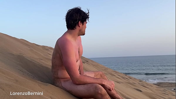 Image wank on a public nude beach while a friend is filming me