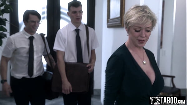 Image Two big cock teen preachers threesome with a huge boobs mature MILF