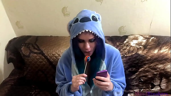 Image Emo girlfriend sucks lollipop and something else in Stitch cosplay