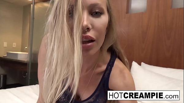 Image Gorgeous Nicole takes on a muscular stud until he cums inside her