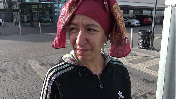 Image naughty Turkish street prostitute shows her hairy pussy to old pervert