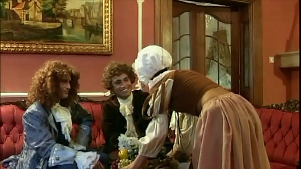 Image 18th century: 2 horny gentlemen screw the maid in a DP