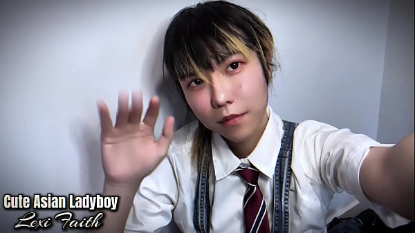 Image Cute ladyboy pantyhose dildo footjob