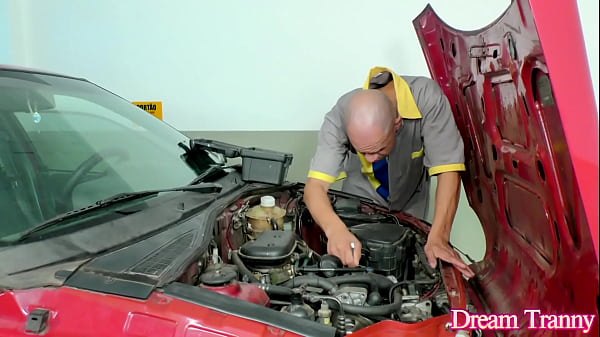 Image Tgirl Luana Alves Pays a Car Mechanic with Her Ass