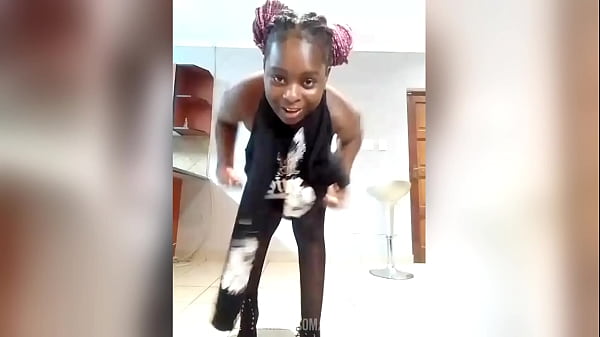 Image Wearing Thigh High Stockings & High Heel Boots: Amateur Dirty Talk Attempt Goes Wrong Leading This Young Sexy Dark Ebony African To Her 1st Ever Ass & Pussy Double Penetration