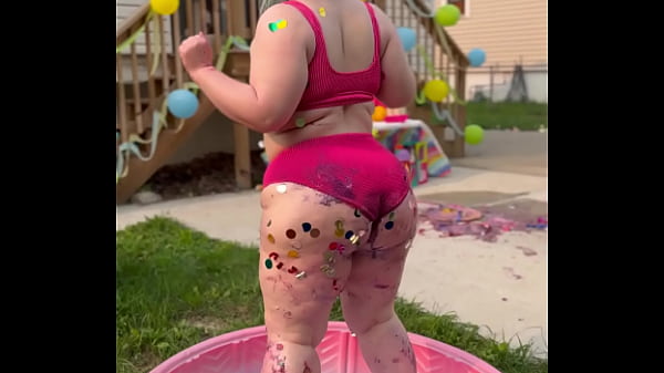 Image Joan Day birthday cake fun and hose down