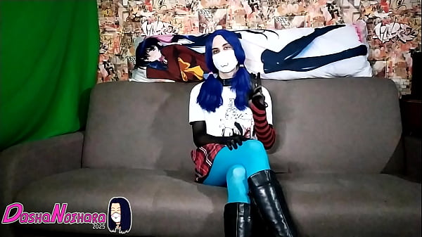 Image DashaNoihara #32 - Femboy, blue hair, blue pantyhose, leather boots and nylon gloves