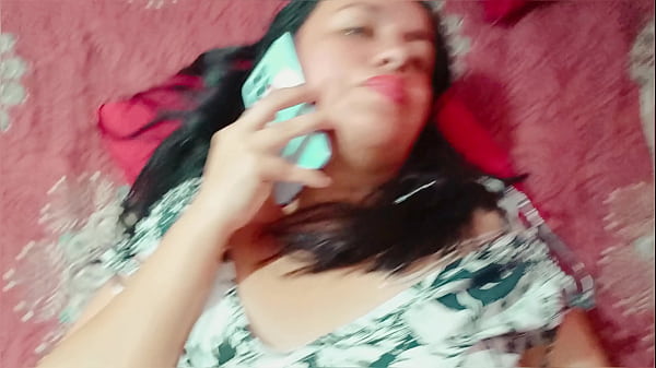 Image hot stepmom talks on the phone with her cuckold husband while getting fucked