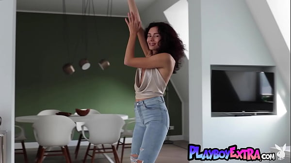 Image Hot brunette Romanian teen Layla Balan dancing and loosing all her clothes