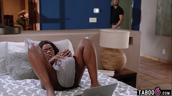 Image Ebony wife watches their honeymoon sex tapes and gets turned on