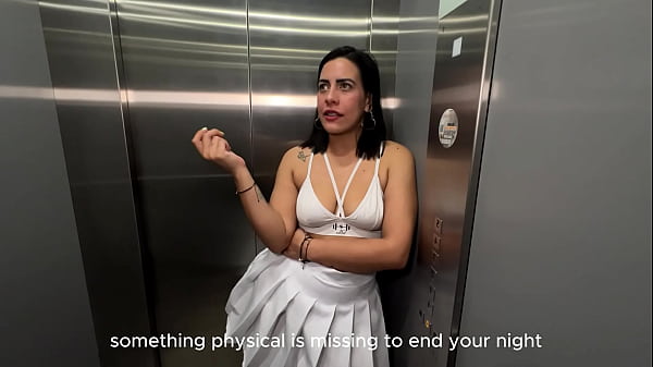 Image Latina MILF neighbor has interracial sex with a young BBC guy in the office elevator, takes off his condom and asks for a vaginal creampie! Kylei Ellish and Sr. Matamorros