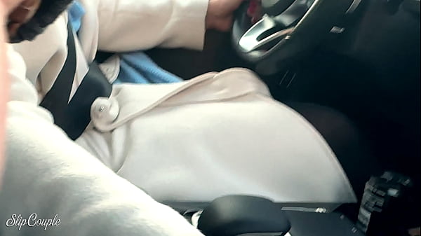 Image One hand on the steering wheel, one hand on the cock risky public