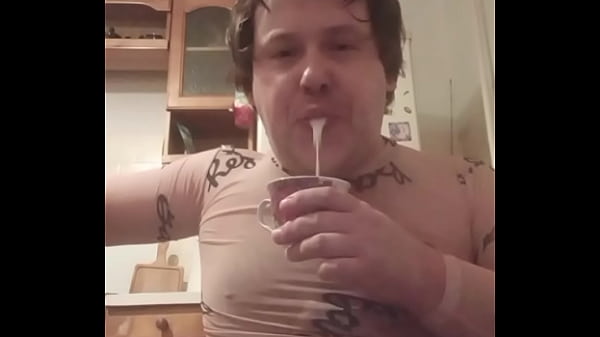 Image New Video: guy in stockings masturbates, shakes his delicious ass, produces a lot of cum,eats cum and pours cum on his face!